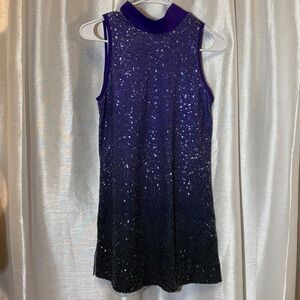 Balera Purple Blue Ombre Sequin Dance Dress Costume